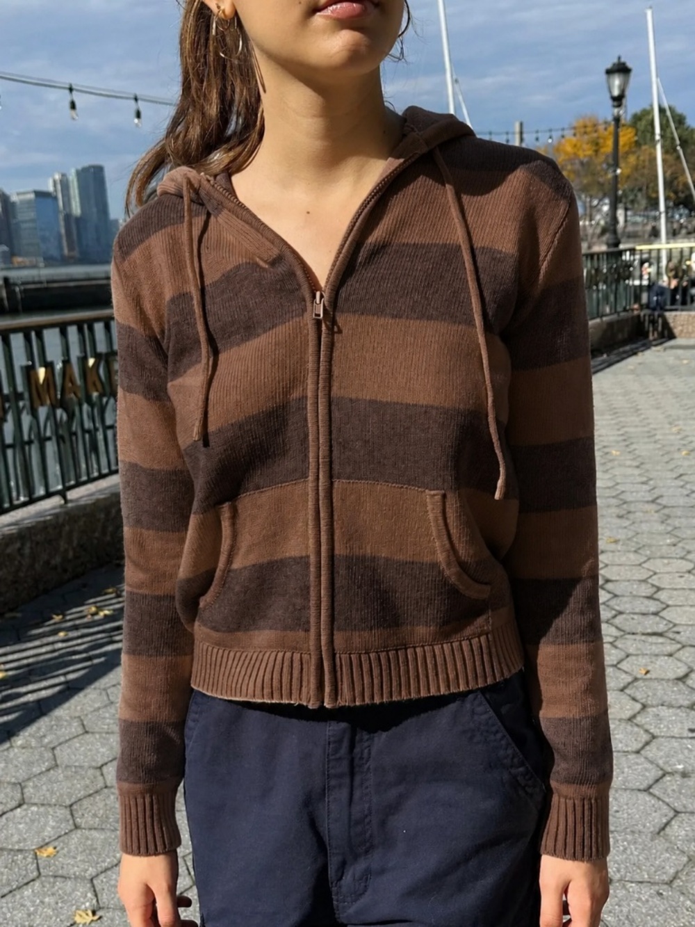 Brandy Alana Brown Stripe Wool